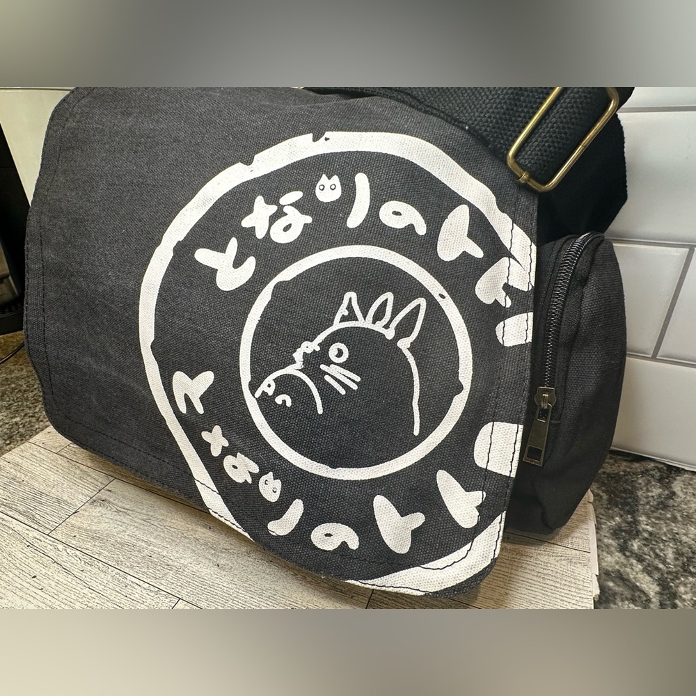 My Neighbor Totoro Black Crossbody Messenger Tote Bag Purse Studio Ghibli